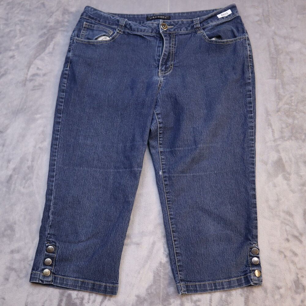 Jaccini Jeans Pants Women 12 Blue Denim Casual Outdoors Preppy Capri Dark Wash